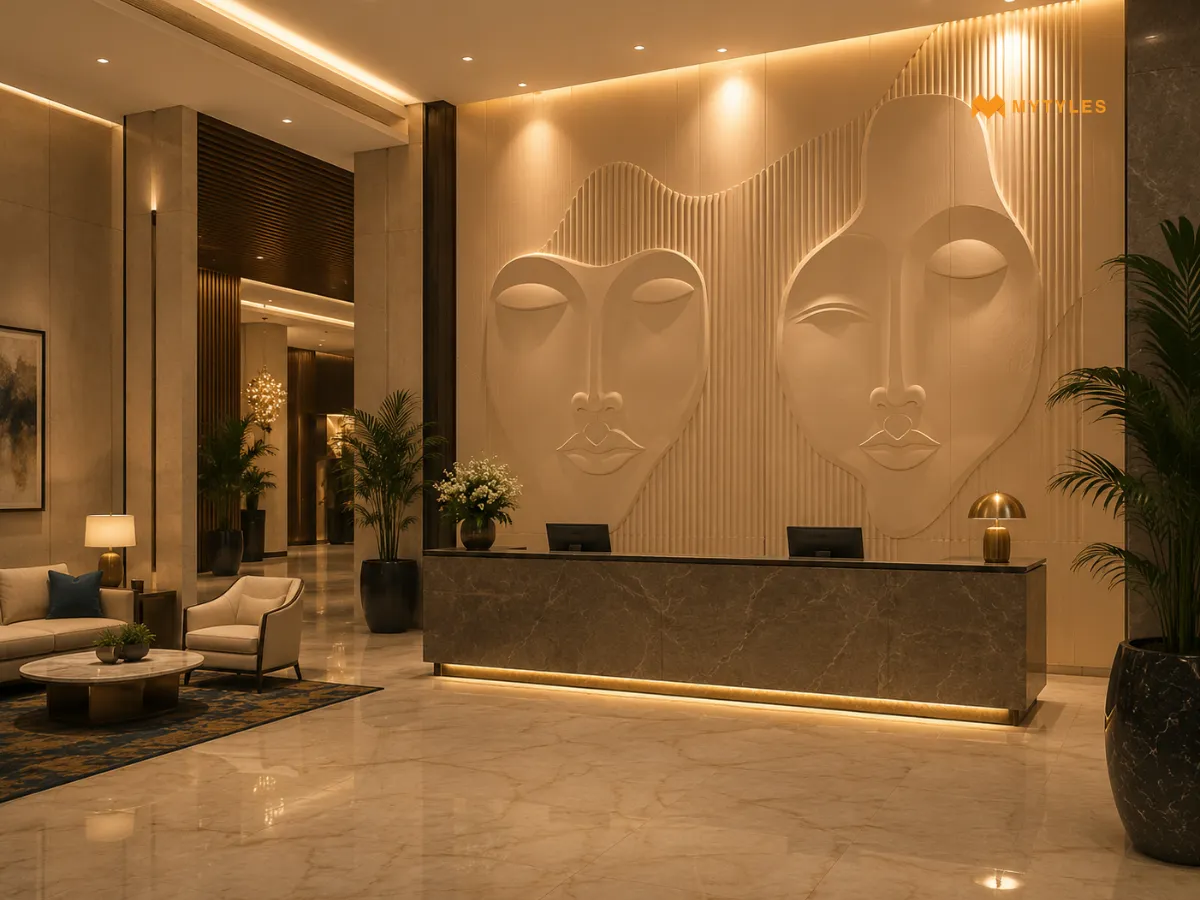 Natural Stone Cladding in Hotel Lobby